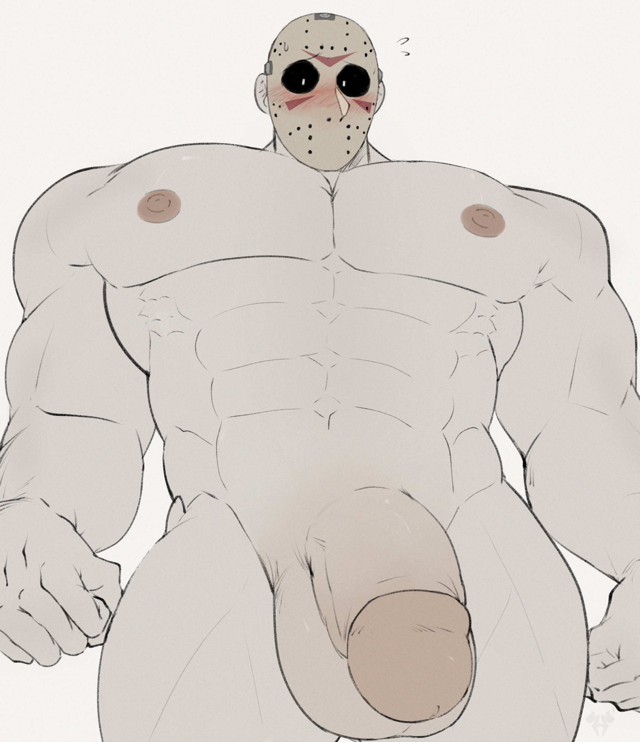 bara, gay, jason voorhees, male, nalnahi1, nude, penis, yaoi
