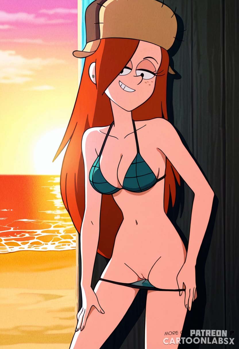 ai generated, attractive, cartoony, female, grabbing, gravity falls, orange hair, panties, panties around leg, panties aside, panties down, panties removed, pulling, pulling clothing, pulling down pants, pulling panties, stripping, taking clothes off, taking off panties, wendy corduroy