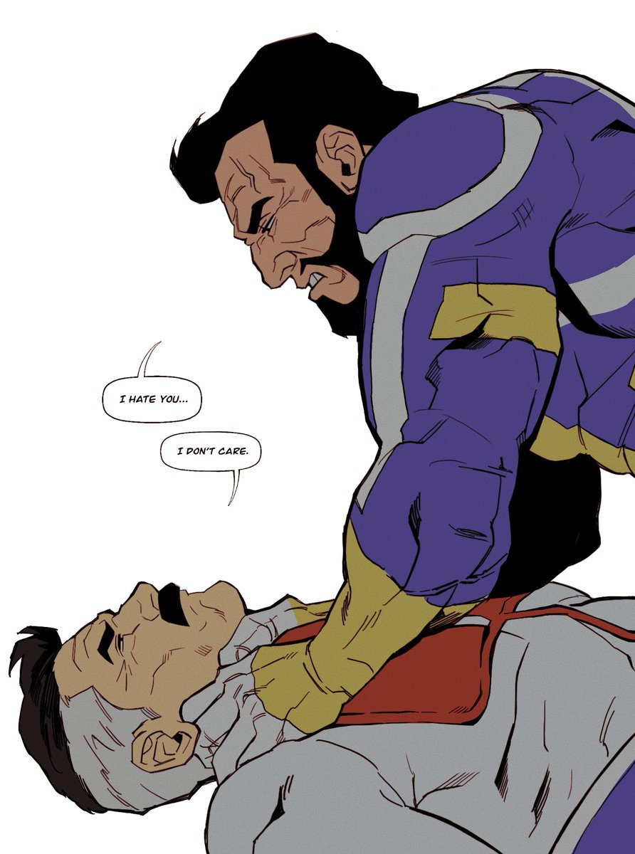 beard, bonjourdraws, choking, daddy, dilf, enemies, gay, hate, homosexual, invincible, male, moustache, nolan grayson, omni-man, rivals, the immortal