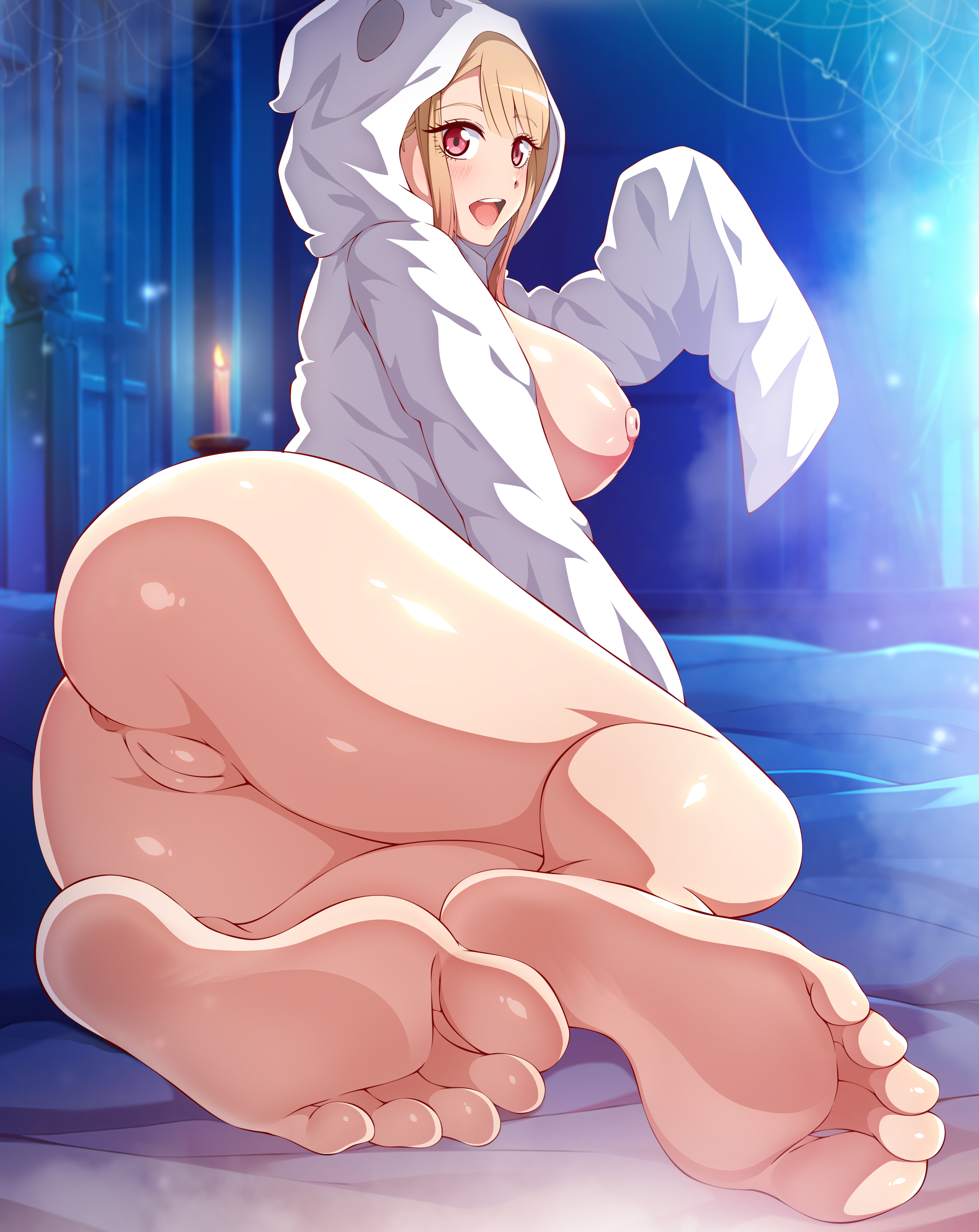1girls, blue-senpai, feet, female, foot focus, high resolution, kitagawa marin, sono bisque doll wa koi wo suru, white female