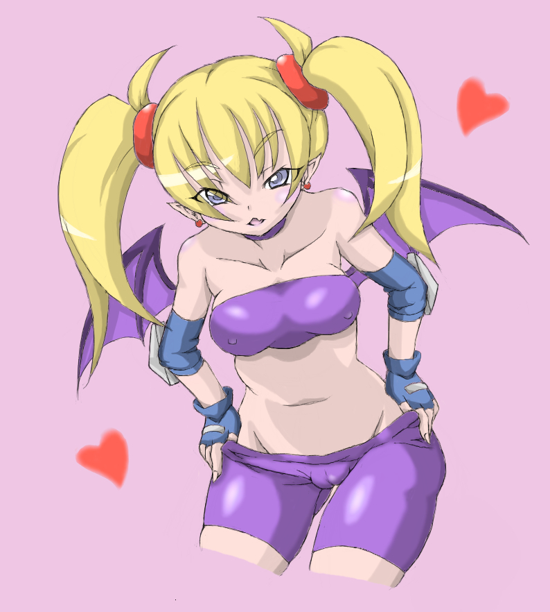 arcana_heart blonde_hair cameltoe erect_nipple erect_nipples heart lilica_felchenerow pointy_ears smile wings