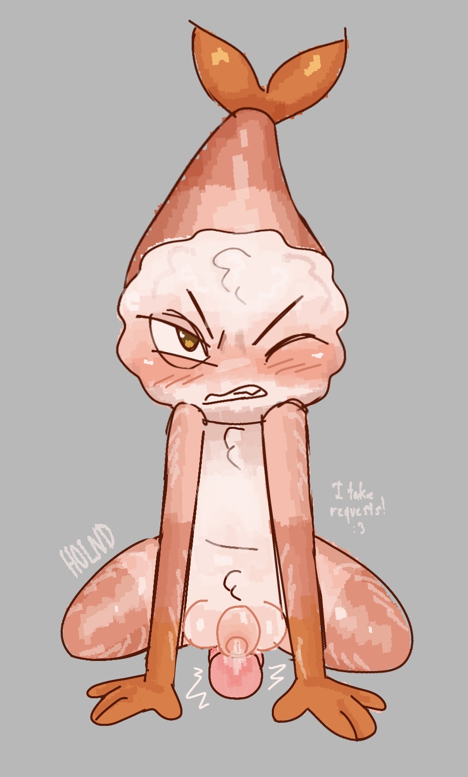 angry, angry expression, angry face, angry sex, brat, bratty, bratty submissive, dandy's world, hands on floor, holnd, male, male only, masturbation, not hard, on knees, penis, riding toy, shrimpo (dandy's world), sitting on vibrator, small penis, smaller male, solo, solo focus, solo male, vibrator, vibrator on penis, vibrator wand