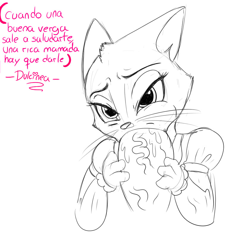 1:1 clothed clothing dreamworks dulcinea ears_up erection eyelashes felid feline fellatio female genitals looking_pleasured male male/female mammal oral paws penile penis sex spanish_text text the_adventures_of_puss_in_boots translation_request