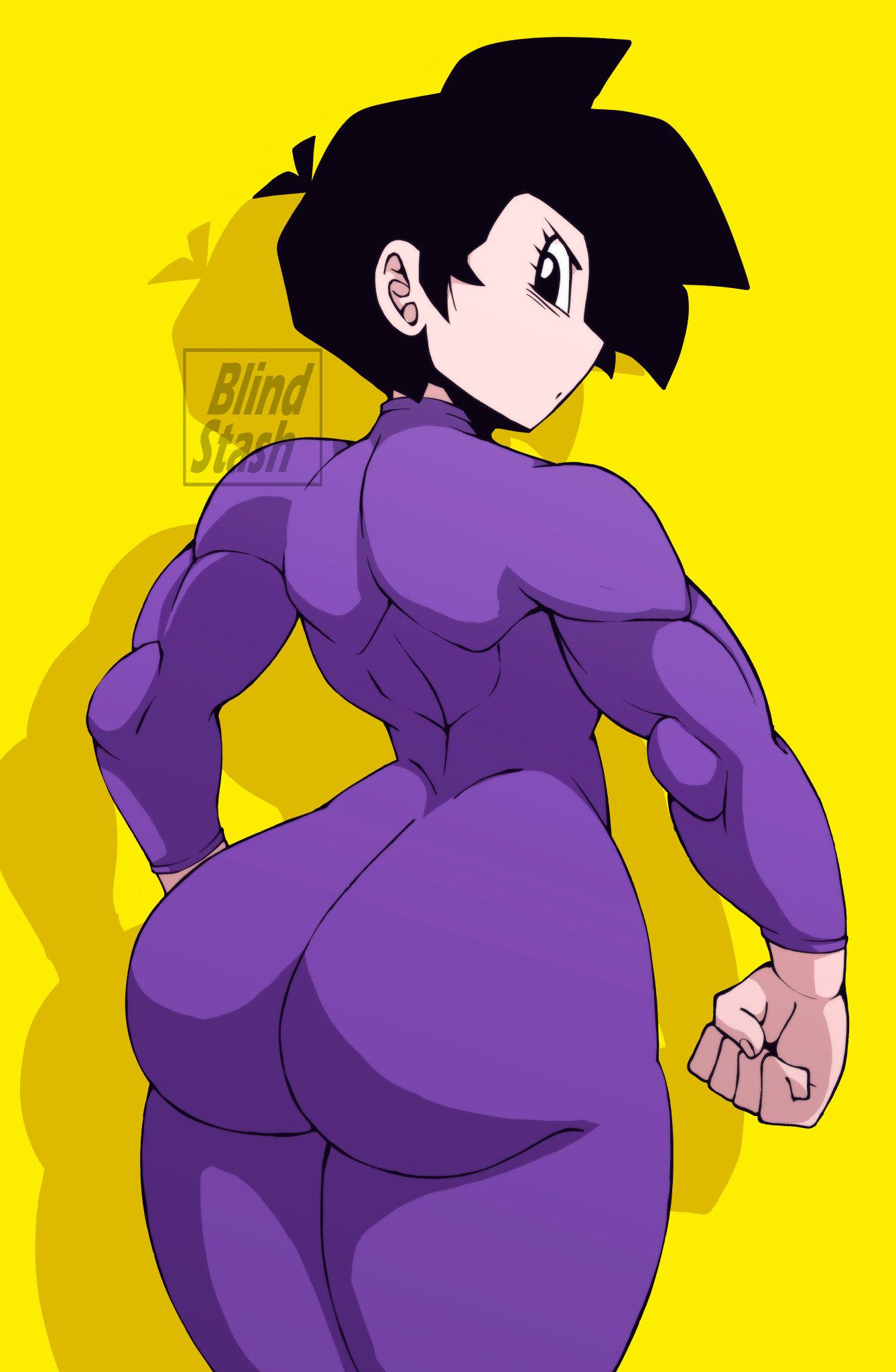 1girls ass back_view big_ass big_butt blindstash bubble_ass bubble_butt dragon_ball dragon_ball_z great_saiyaman_2 great_saiyawoman huge_ass huge_butt muscular muscular_female skin_tight_suit thick_ass tomboy videl