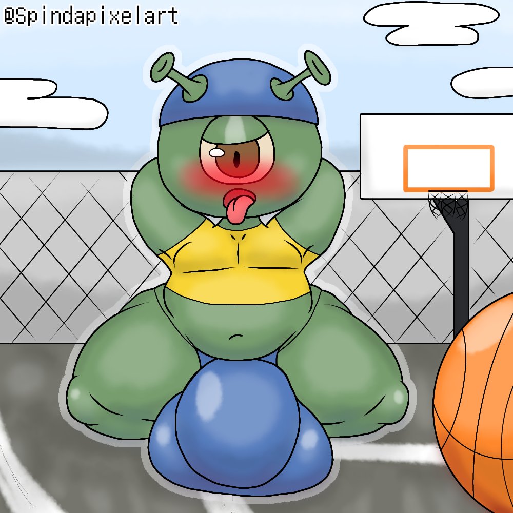 1:1 1_eye 2022 alien alien_humanoid alien_kid_(space_jam) axoarts backwards_baseball_cap backwards_hat ball baseball_cap basketball_(ball) basketball_court basketball_hoop belly big_bulge blush brown_eyes bulge clothing detailed_bulge fan_character green_body hand_behind_back hat headgear headwear huge_bulge humanoid hyper hyper_bulge ineffective_clothing male moobs navel open_mouth shirt solo space_jam thick_thighs tongue tongue_out topwear