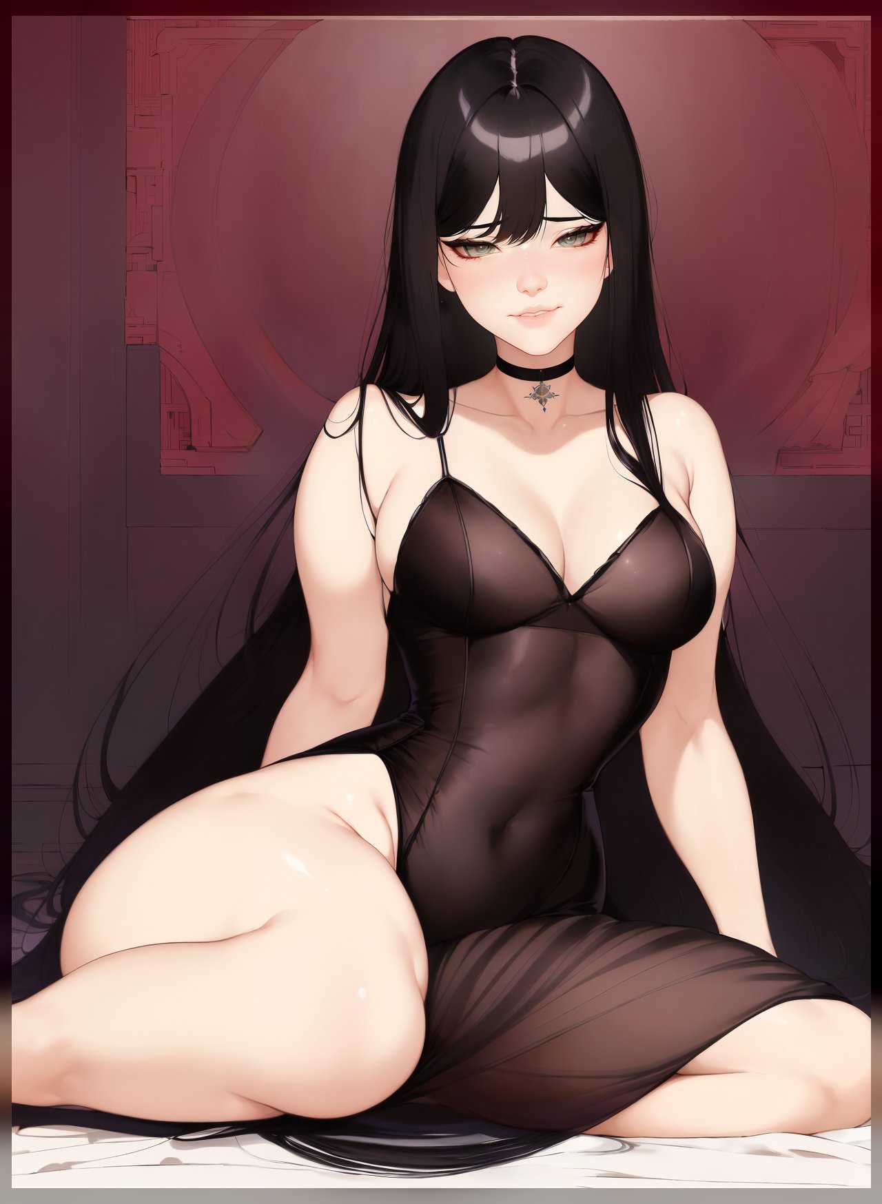 1girls, ai generated, big breasts, black hair, breasts, bulging breasts, curvaceous, curvy body, curvy figure, female, female only, high resolution, long hair, nai diffusion, original, solo, stable diffusion, voluptuous female