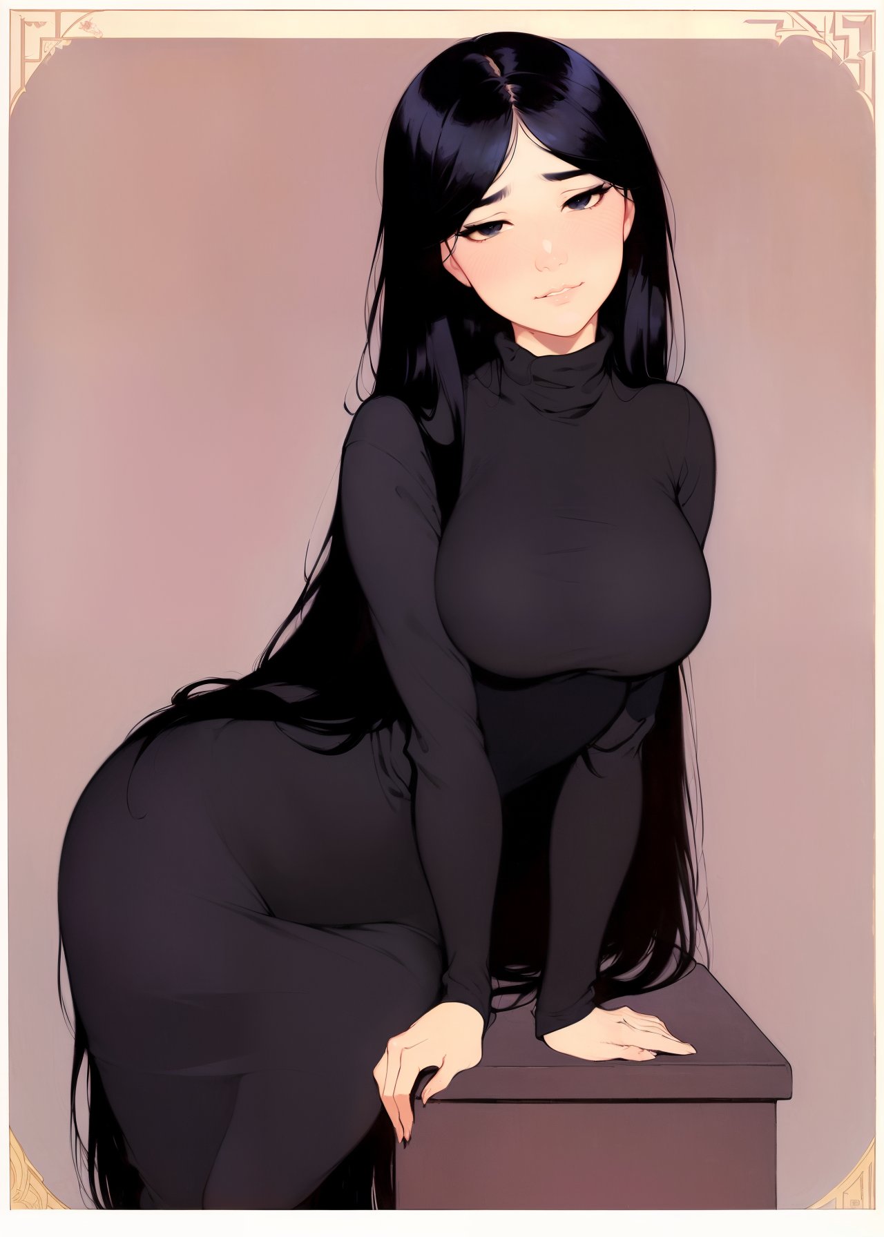 1girls, ai generated, attack on titan, black hair, curvy body, curvy female, curvy figure, eyeai, female, female only, high resolution, highres, long hair, nai diffusion, pieck finger, solo, stable diffusion, voluptuous, voluptuous female