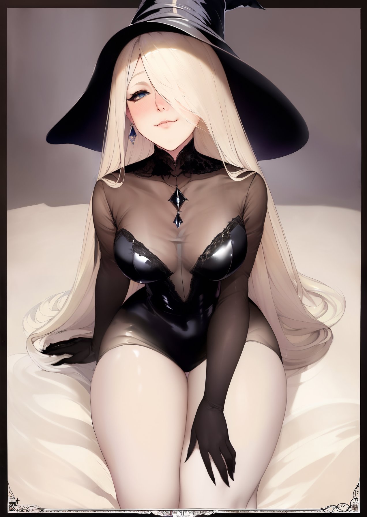 1girls, ai generated, blonde hair, female, female only, high resolution, highres, latex, latex suit, leotard, long hair, looking at viewer, nai diffusion, original, skin tight, solo, stable diffusion