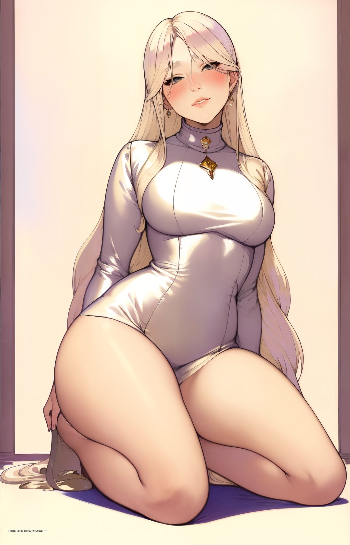 1girls, ai generated, blonde hair, curvaceous, curvy female, curvy figure, eyeai, female, female only, high resolution, highres, long hair, nai diffusion, original character, solo, stable diffusion, voluptuous, voluptuous female
