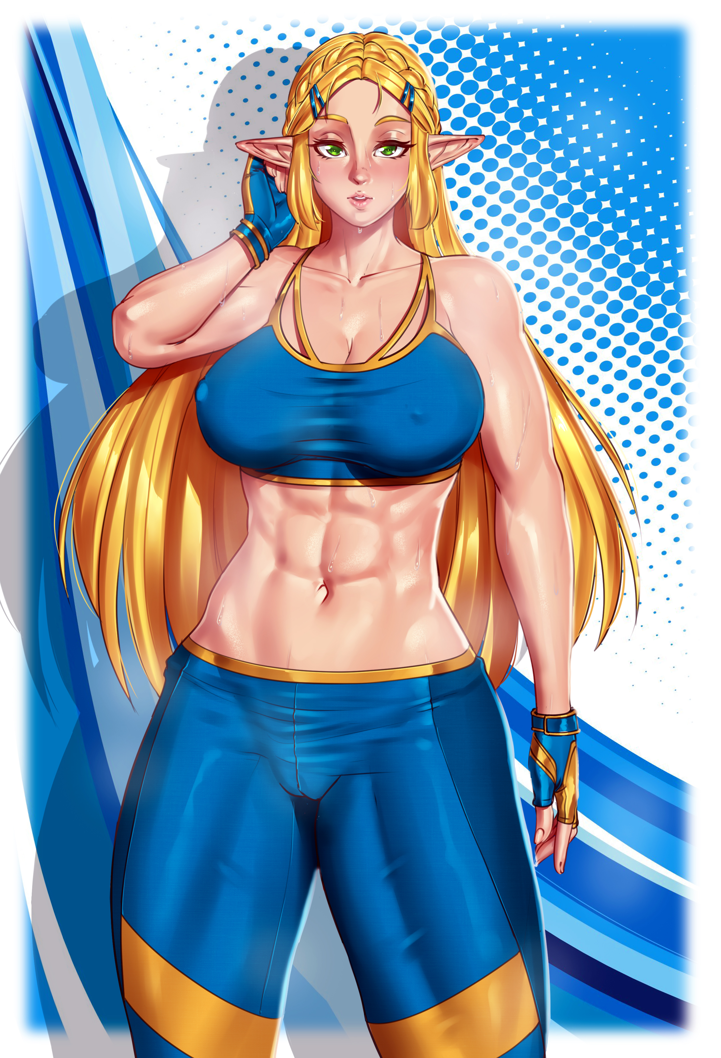 1girls, 2022, ass, big breasts, big thighs, blonde hair, breasts, breath of the wild, erect nipples, erect nipples under clothes, female, female only, green eyes, huge thighs, light skin, light-skinned female, muscles, muscular, muscular female, muscular thighs, nintendo, nipples, pashapencil, princess zelda, shiny ass, shiny breasts, shiny butt, shiny hair, shiny skin, solo female, steam, steaming body, sweat, sweating, sweaty ass, sweaty body, sweaty breasts, sweaty butt, sweaty legs, the legend of zelda, thick thighs, thighs, thunder thighs, yellow hair, zelda (breath of the wild)