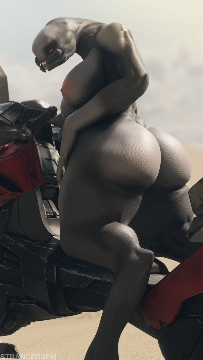 1girls 3d alien alien_girl ass big_ass breasts female female_sangheili halo_(series) hand_on_hip looking_at_viewer nude sangheili solo solo_female strangersfm thick_ass_monster