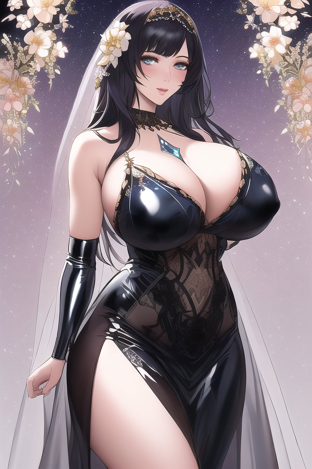 1girls, ai generated, big breasts, breasts, bulging breasts, curvaceous, curvy female, curvy figure, female, female only, high resolution, highres, nai diffusion, nails, original, seductive look, solo, stable diffusion, voluptuous, voluptuous female