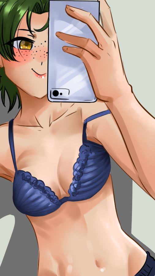 1girls bra brown_eyes cellphone colombian female female green_hair hispanic hispanic_virtual_youtuber indoors latam_virtual_youtuber light-skinned_female light_skin mirror mirror_selfie phone ryumi ryumivt selfie short_hair smartphone solo solo_female take_126 twitch twitch.tv virtual_youtuber vtuber yellow_eyes youtube youtube_hispanic