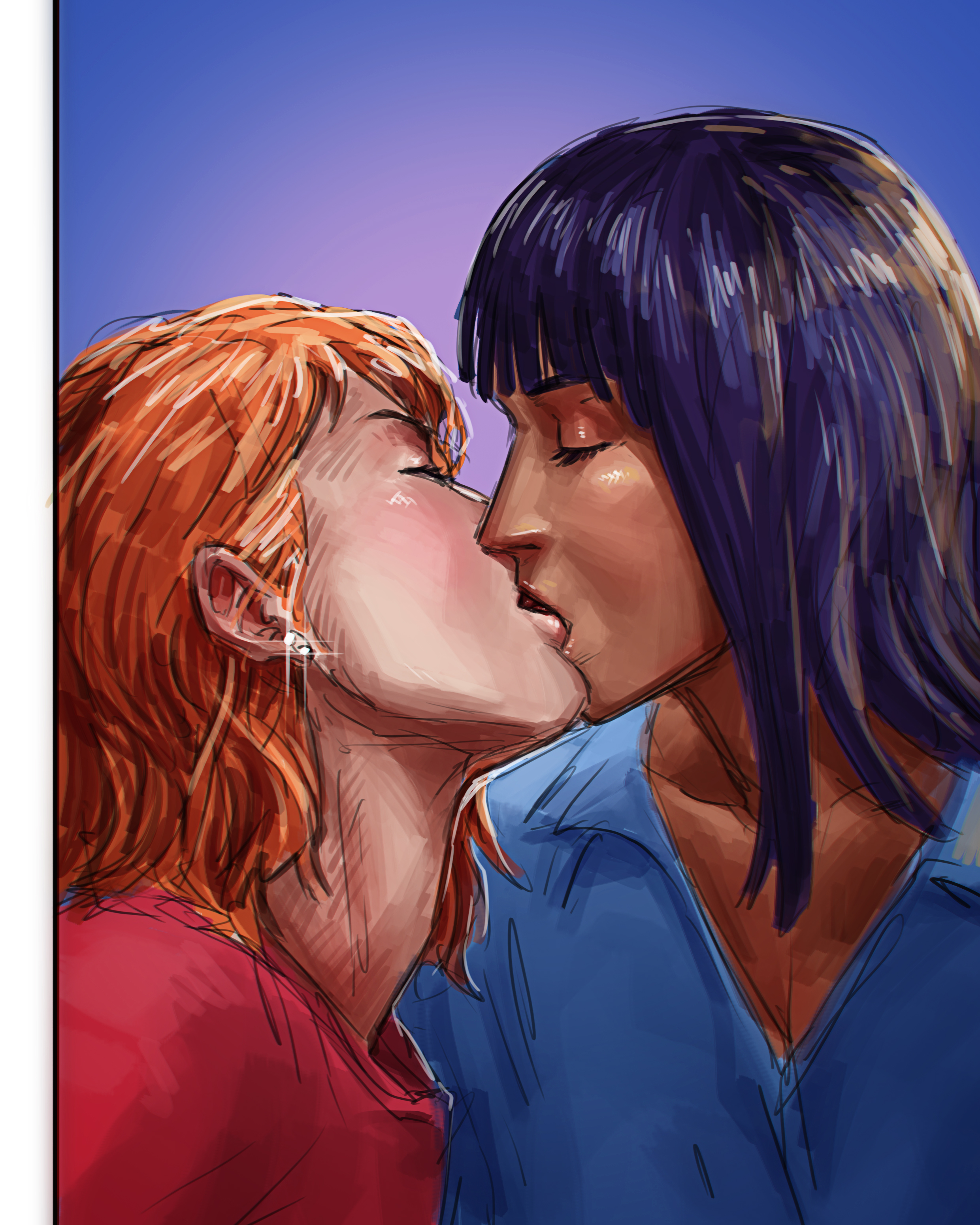 2girls, aliasartwork, closed eyes, female, female only, french kiss, kissing, nami (one piece), nico robin, one piece, passionate, pre-timeskip, yuri
