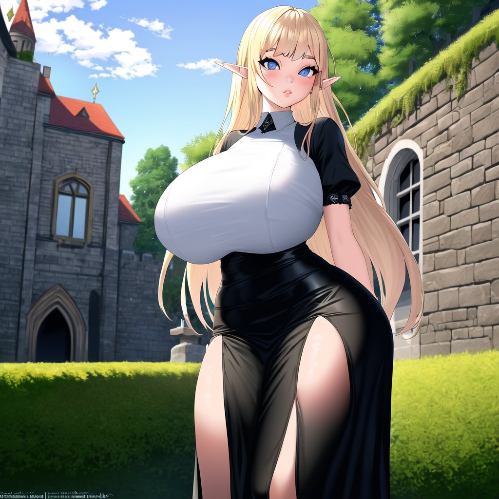 1girls, ai generated, big breasts, breasts, elf, elf ears, female, female only, nai diffusion, original, original character, solo, stable diffusion, thick thighs