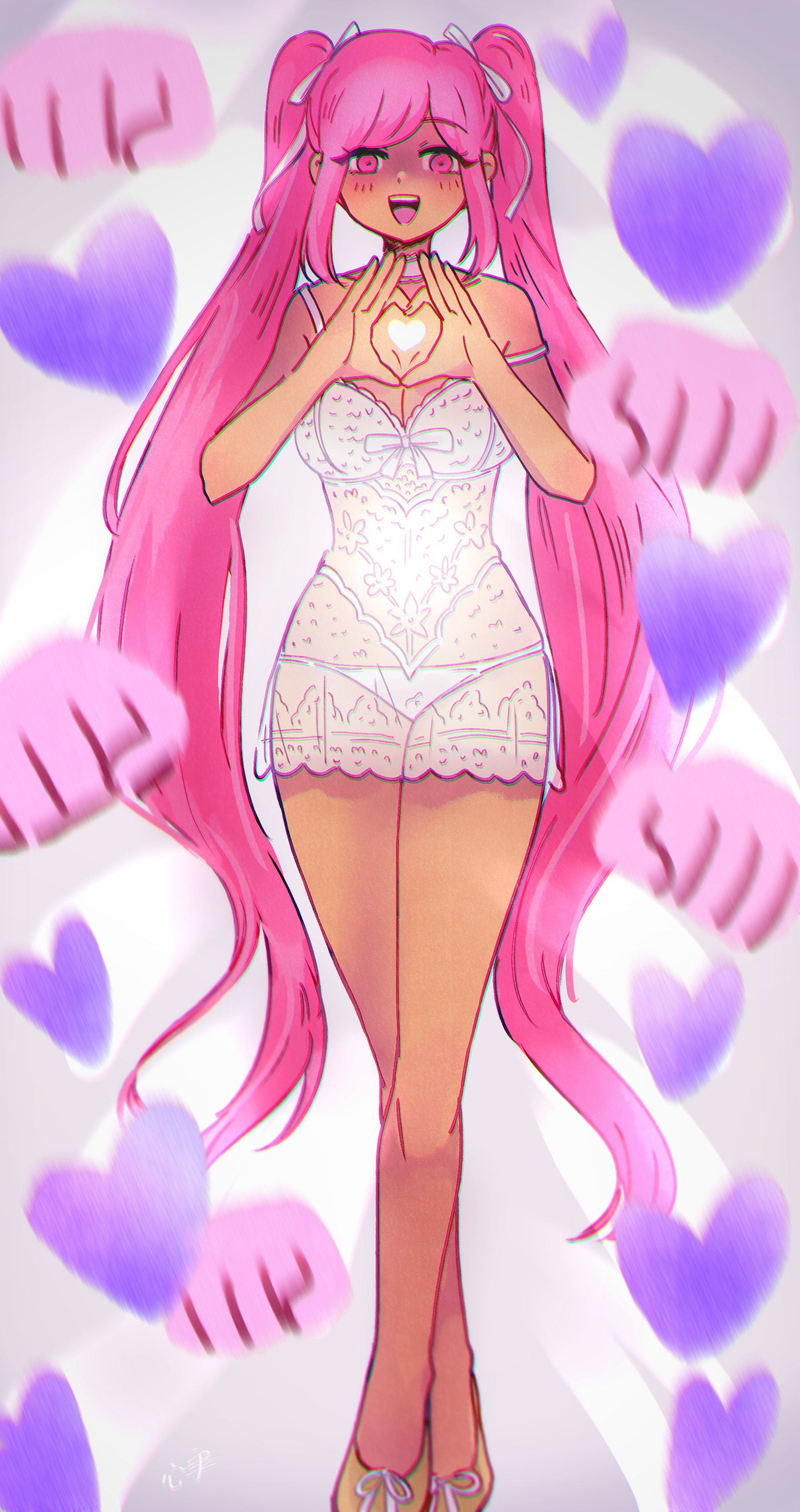 breasts, female, heart hands, k0k0midess, kokomi, lingerie, omori, panties, perfectheart (omori), see-through