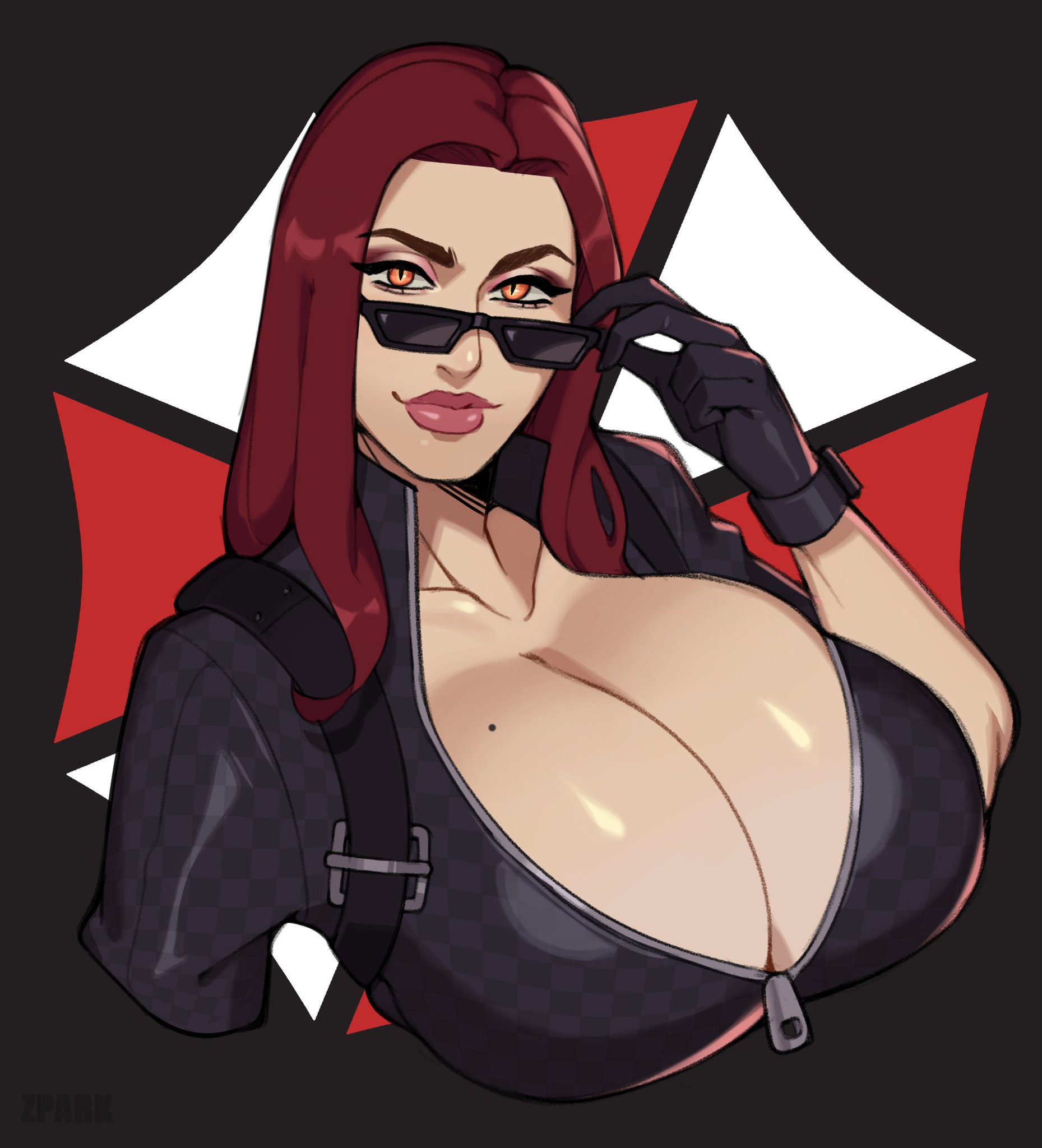 1girls, big breasts, breasts, busty, capcom, cleavage, egirl, female, huge breasts, influencer, internet celebrity, large breasts, light skin, light-skinned female, onlyfans model, pureruby87, real person, red hair, redhead, resident evil, slit pupils, streamer, voluptuous, zpark