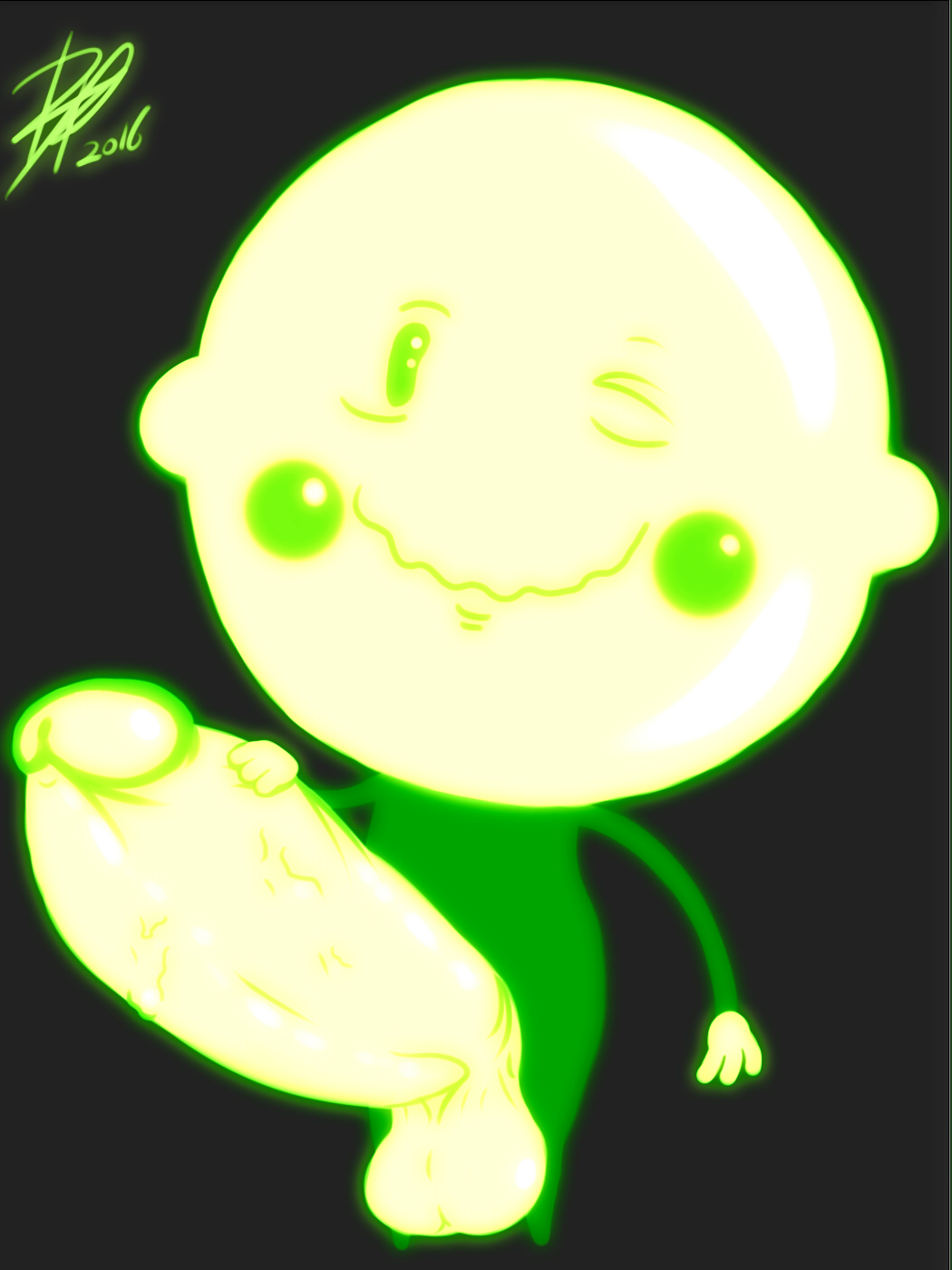 balls big_balls big_penis bulb_boy eric_posas genitals green_blush green_cheeks hi_res huge_balls huge_cock humanoid hyper hyper_balls hyper_genitalia hyper_penis ka1dus light_bulb male penis smile solo