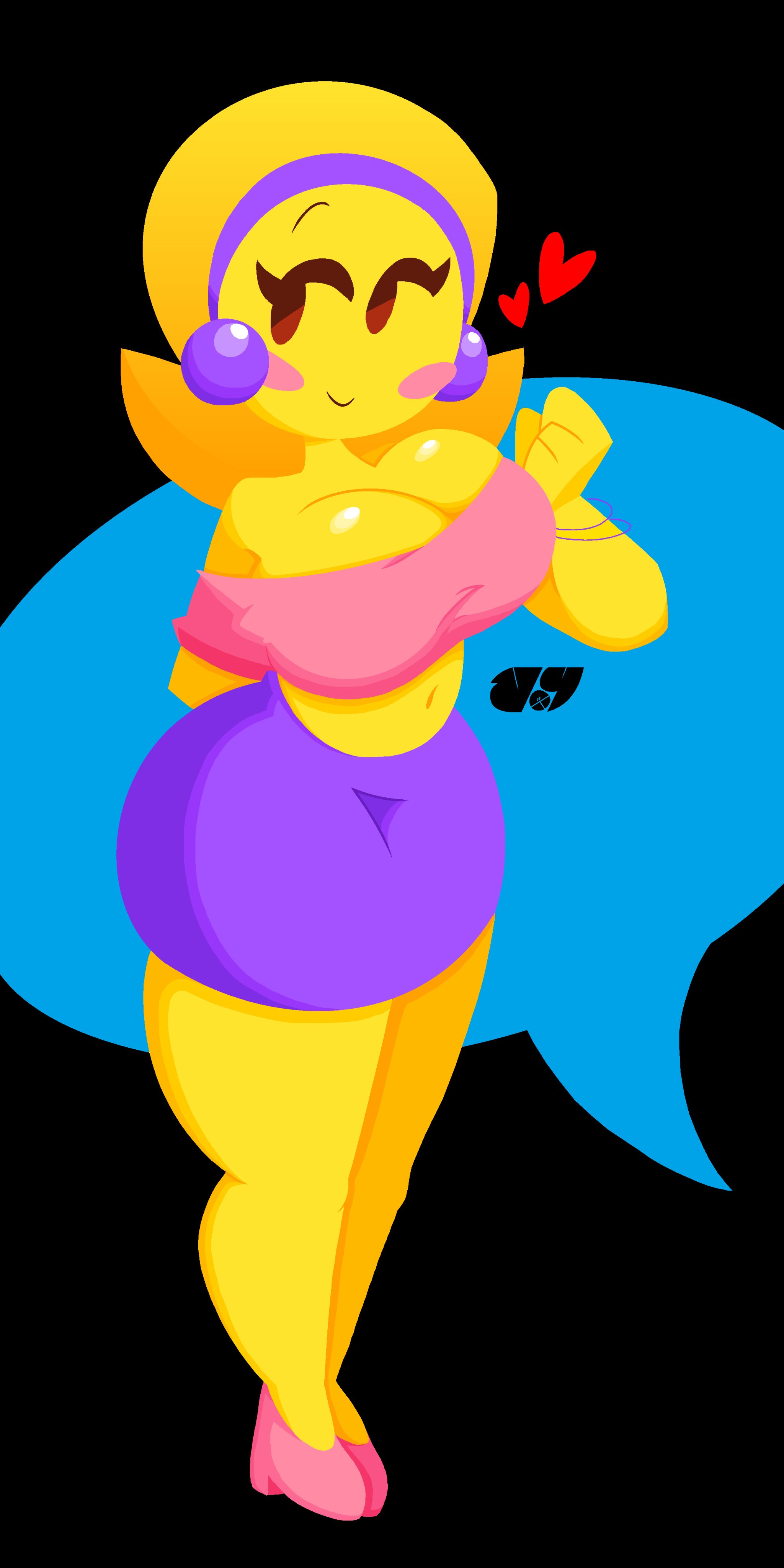 1girls, 2d, big breasts, blush, blush stickers, blushing, breasts, clothing, crop top, emoji, emoji (race), emoji milf, emojifam (sssir8), female, heart, jjoyplus, mob face, no outlines, pink tank top, purple shirt, smile, solo, solo female, tagme, text bubble, yellow body, yellow skin, yellow-skinned female