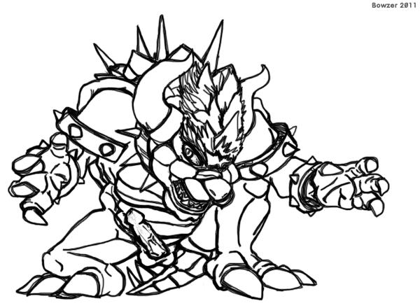 balls bowser bowzer_(artist) erection giga_bowser koopa looking_at_viewer male male_only mario_(series) monochrome nintendo penis scalie simple_background solo super_smash_bros. white_background yoshiv