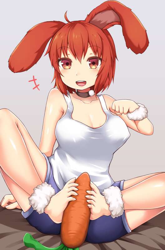 bunny_ears bunny_girl cute fluffy_ears greenteaneko highres looking_at_viewer noah_(greenteaneko) red_hair sfw tagme