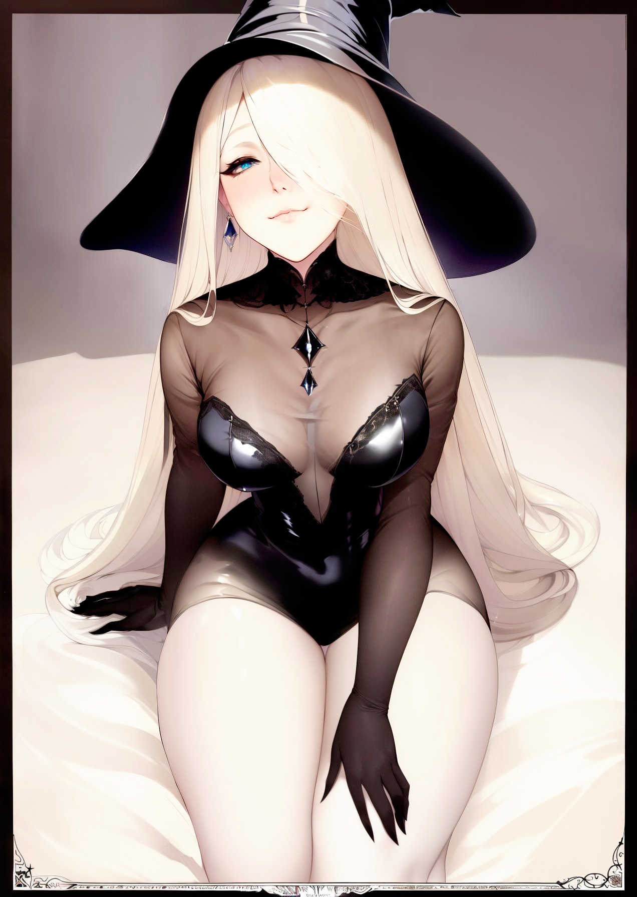 ai generated, blue eyes, commentary request, female, latex, nai diffusion, oc, original character, silver hair, stable diffusion, tagme, white hair