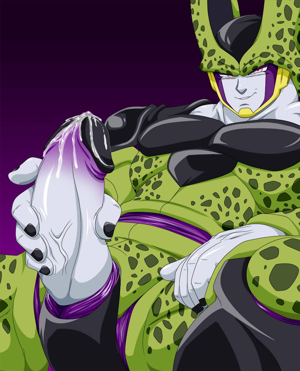 android big_penis boner cell_(dragon_ball) dragon_ball dragon_ball_z erection glacierk green_body insect_wings male male_only muscles muscular penis perfect_cell precum solo solo_male spread_legs