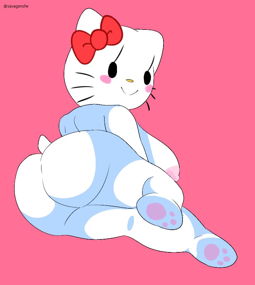 1girls anthro ass big_breasts breasts female female_only hello_kitty hello_kitty_(character) hello_kitty_(series) kitty_white sanrio savagensfw tagme