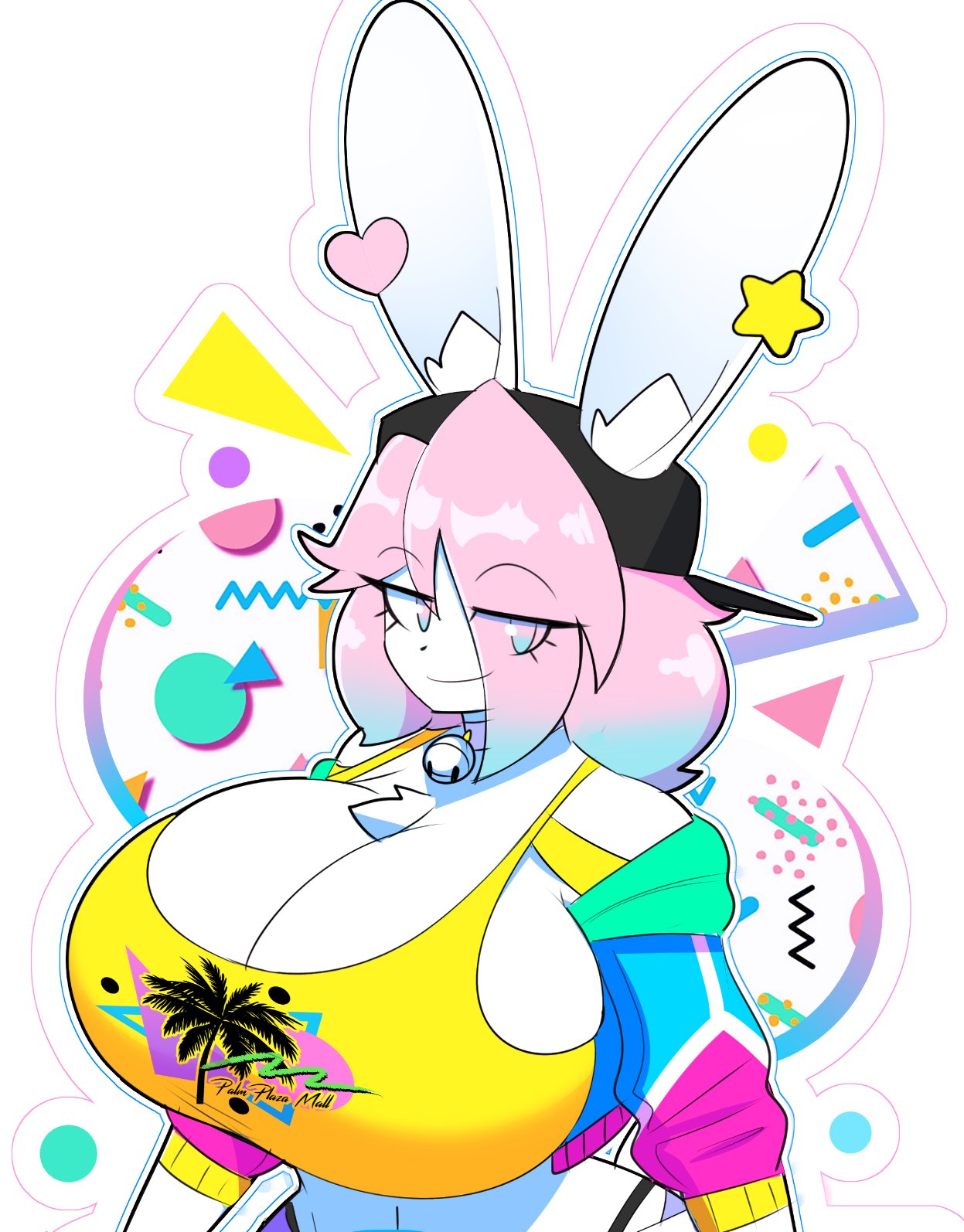 1futa, adorable, ass, big breasts, breasts, bunny, busty male, colored, curvy body, curvy figure, curvy hips, cute, cute face, enjoying, funny, giant breasts, gigantic breasts, happy, heavy breasts, huge ass, huge breasts, huge butt, large breasts, male, male with breasts, peanut butter (theycallhimcake), proud, round breasts, smiling, squished breasts, theycallhimcake, transgender, transgender woman, unrealistic proportions, white skin