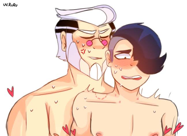 brawl stars, byron (brawl stars), edgar (brawl stars), emo, femboy, feminine male, gay, gay sex, gothic, heart, male, male only, male/male, naked, older male, tagme, white background, younger male