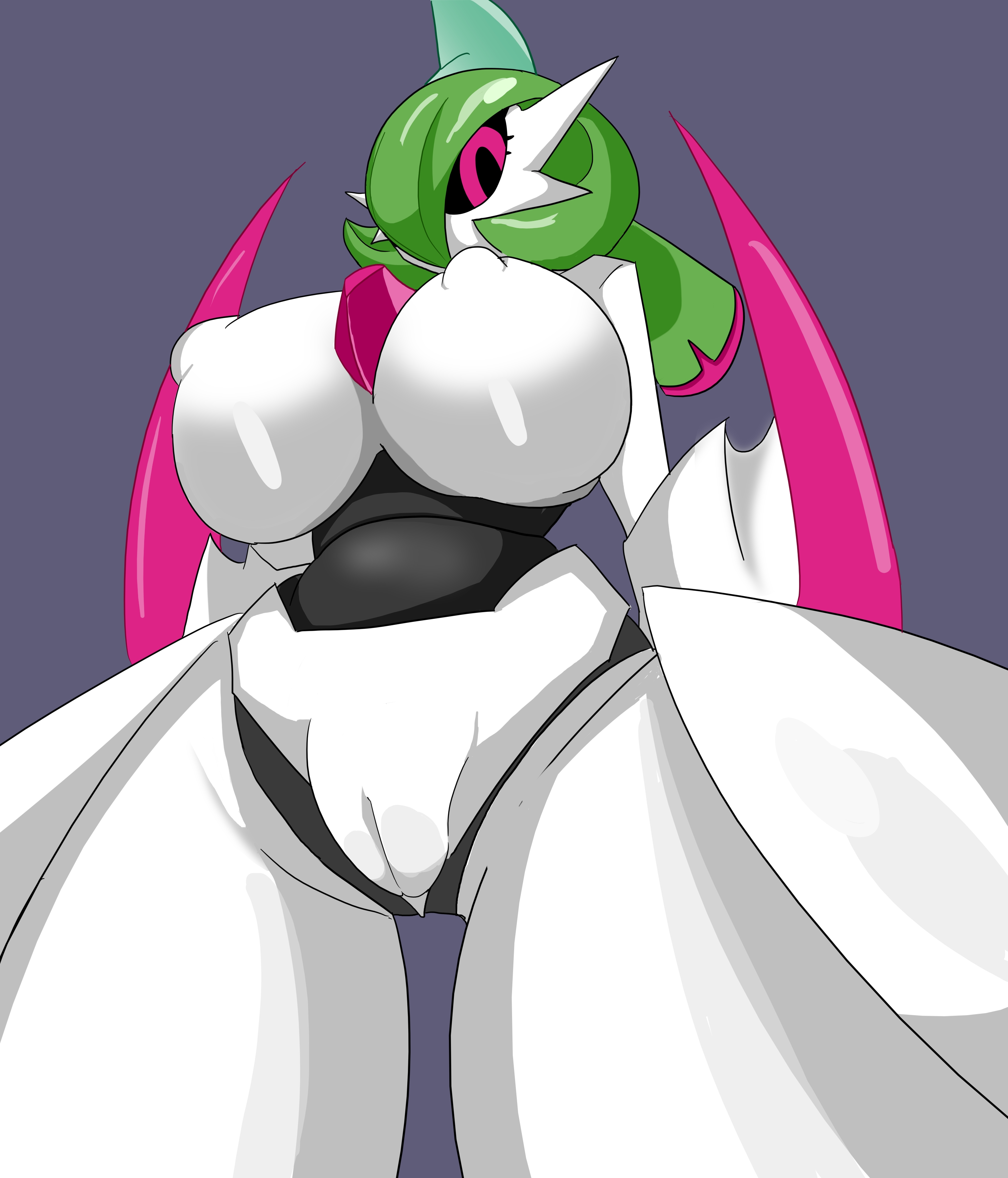 breasts, female, iron valiant, killer. ez, large breasts, looking at viewer, paradox pokemon, pink eyes, pokémon (species), pokemon, pokemon (species), pussy, robot