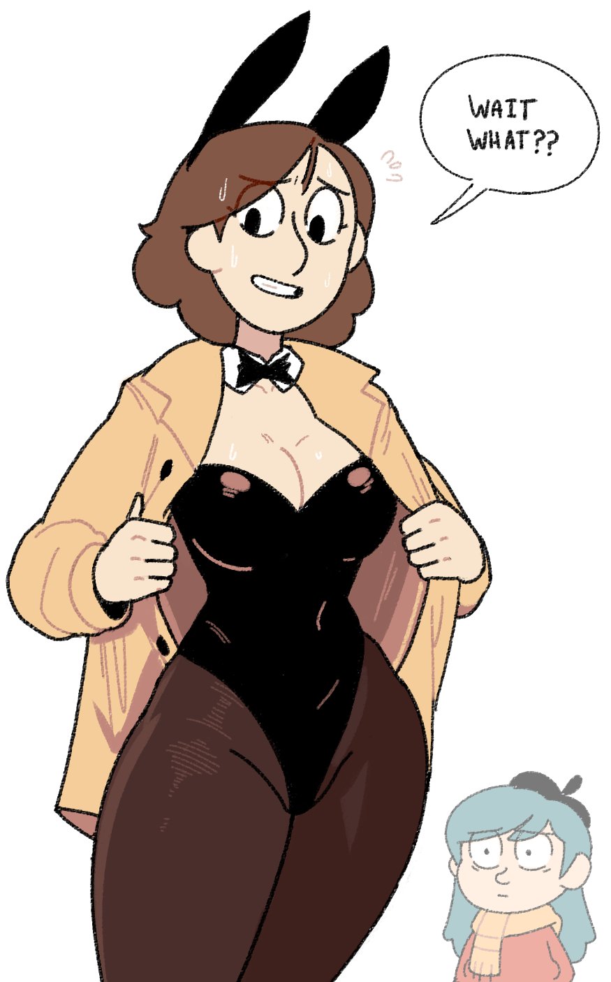 ass, breasts, bunny ears, bunnysuit, female, hilda (hilda), hilda (series), johanna (hilda), large ass, large breasts, milf, newtype hero