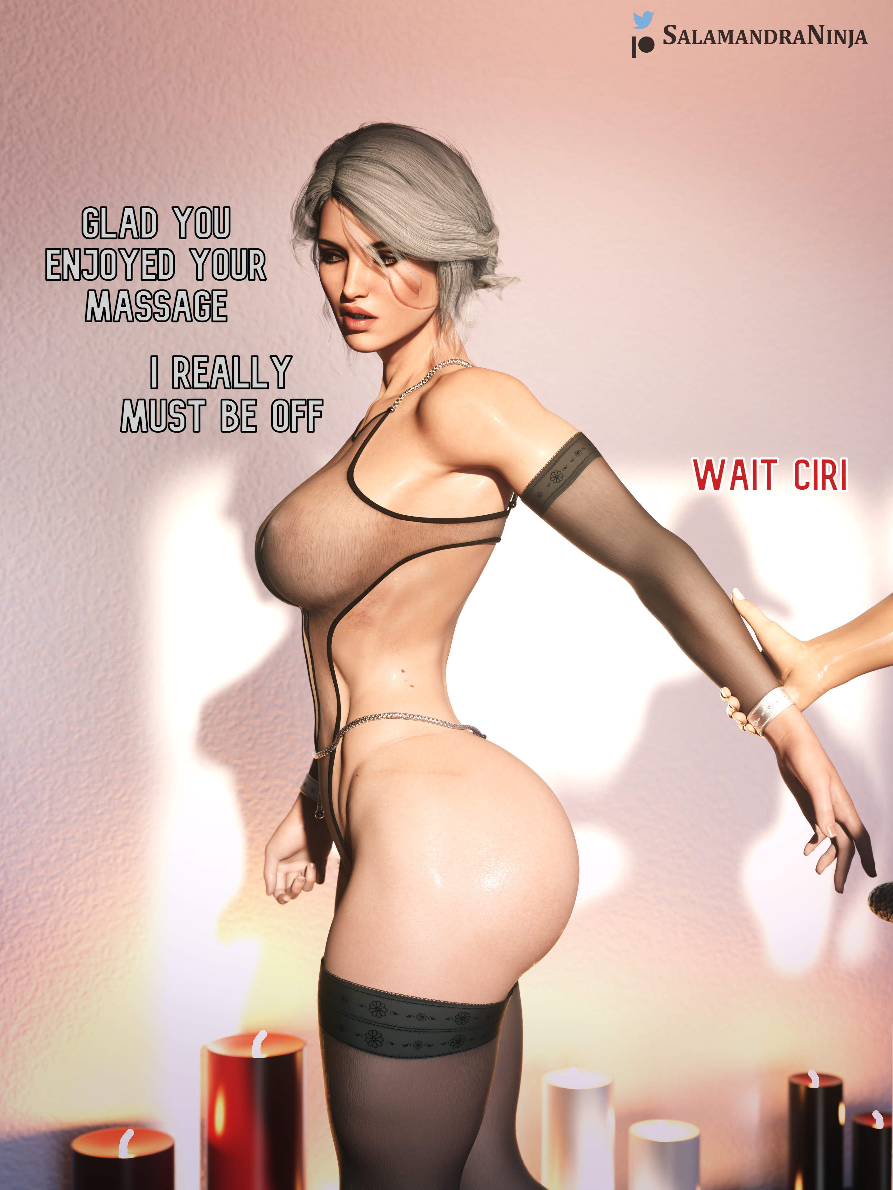 1futa, 1girls, 2022, 3d, big breasts, breasts, ciri, daz studio, faceless, faceless character, faceless futa, female, futanari, high resolution, highres, intersex, large breasts, large penis, massage, milking table, penis, red hair, salamandraninja, stockings, the witcher (series), the witcher 3: wild hunt, triss merigold, white hair