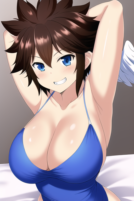 ai_generated angel angel_wings blue_eyes brown_hair female genderswap_(mtf) kid_icarus kid_icarus_uprising nai_diffusion nintendo pit pit_(kid_icarus) rule_63 stable_diffusion