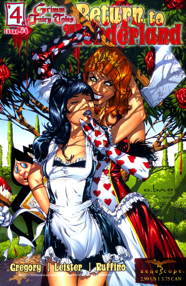 2girls alice_in_wonderland alice_in_wonderland_(zenescope) calie_liddle clothed eric_basaldua finger_sucking grimm_fairy_tales_(comic) grimm_fairy_tales_zenescope imminent_death queen_of_hearts_(alice_in_wonderland) tagme thomas_mason zenescope zenescope_entertainment