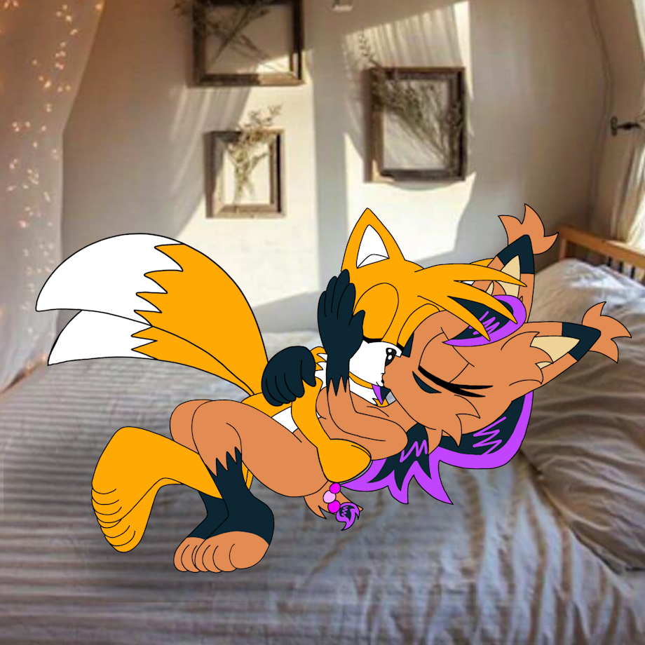 archie_comics cuddle embrace female kissing making_out naked nicole nicole_the_lynx nude photorealism sonic_(series) sonic_the_hedgehog_(archie) sonic_the_hedgehog_(comics) sonic_the_hedgehog_(series) style_clash tails tails_the_fox