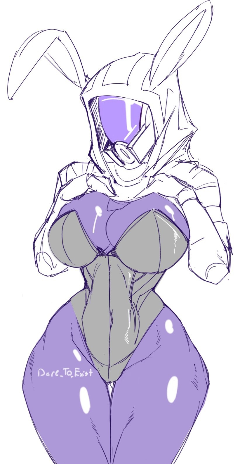 big_breasts bunny_ears bunnysuit dare_to_exist hands_above_breasts hidden_face mass_effect purple_skin quarian source_request standing tali'zorah_nar_rayya wide_hips