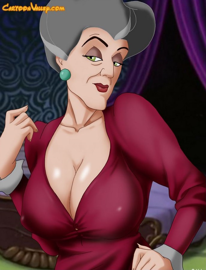 1girls big_breasts cartoonvalley.com cinderella_(1950_film) cleavage clothes disney disney_villains female female_only helg lady_tremaine mature mature_female nipple_bulge pokies solo