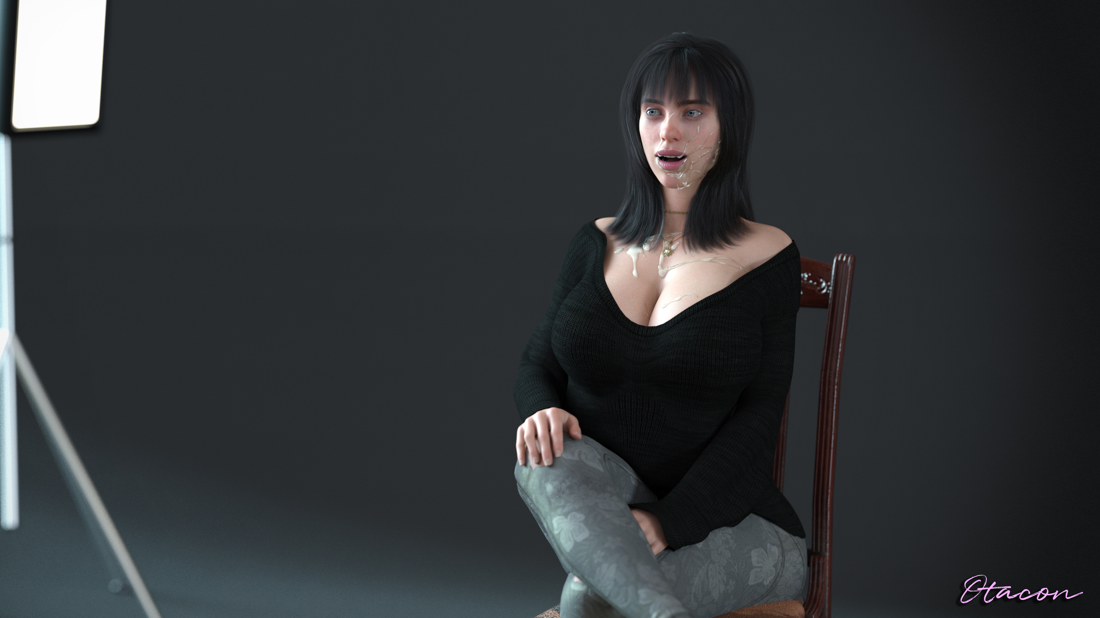 1girls, 3d, billie eilish, breasts, celebrity, cleavage, clothed, clothed female, cum, cum on breasts, cum on face, female, female only, large breasts, musician, otacon212, real person, solo