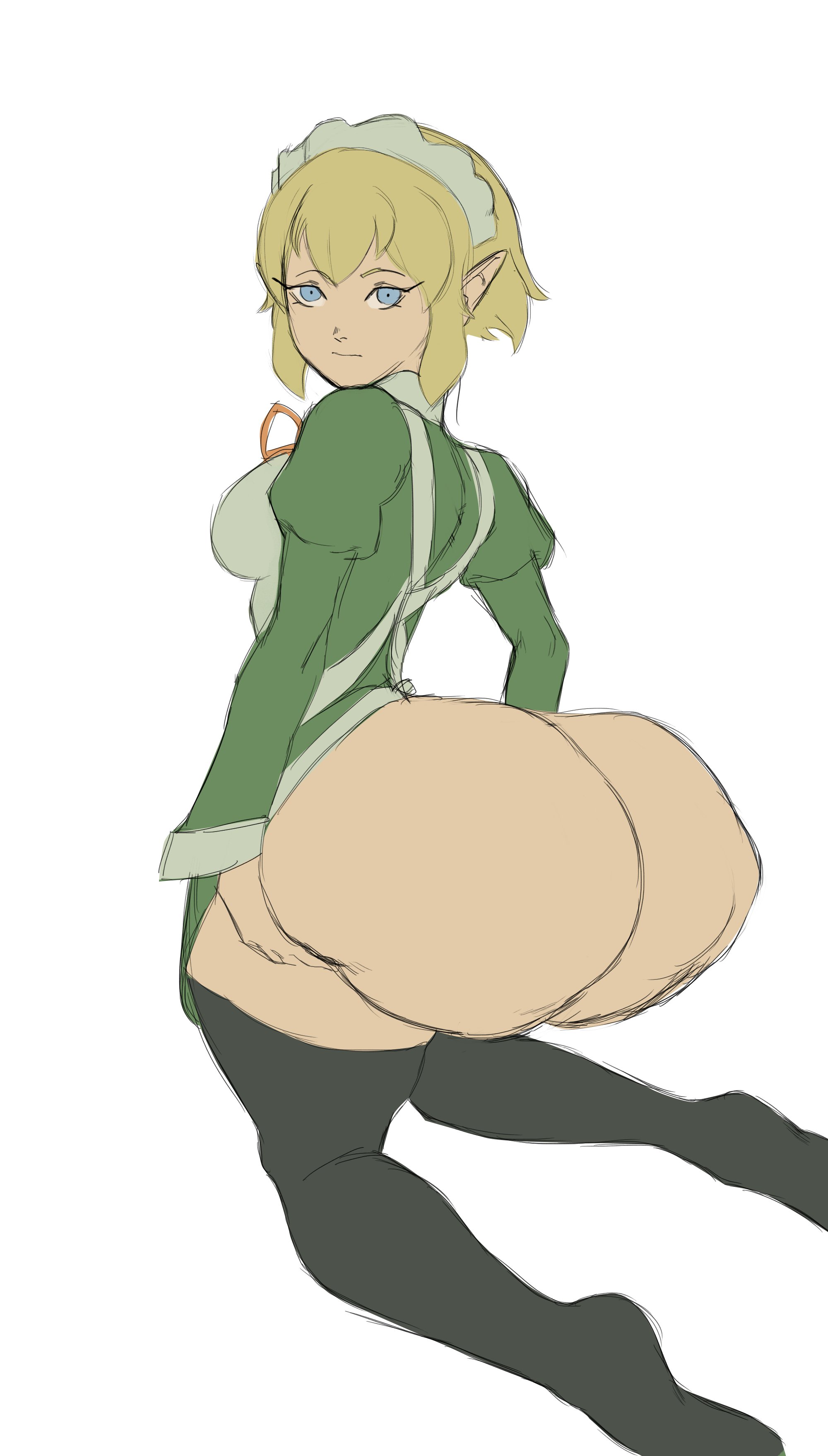 1girls, ass, ass built separately, bubble ass, bubble butt, character request, enormous ass, female, huge ass, hyper, hyper ass, looking at viewer, massive ass, short hair, source, tagme, thick thighs, undergroundj
