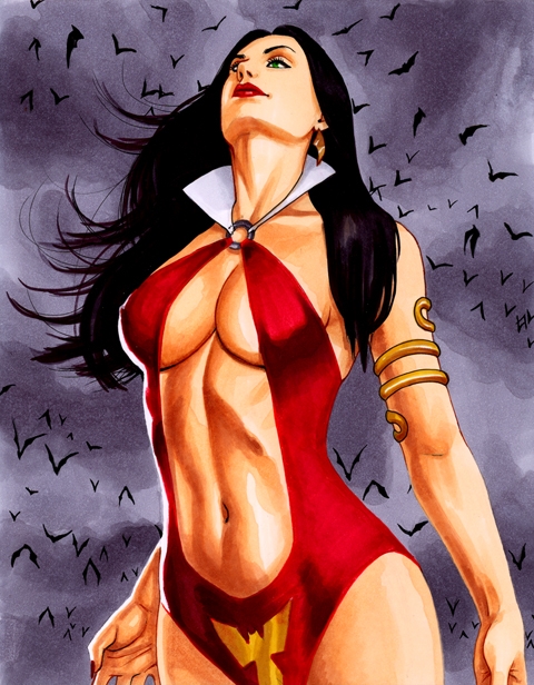 1girls chris_foulkes curvaceous curvy curvy_body curvy_female curvy_figure dynamite_comics female female female_only hourglass_figure light-skinned_female light_skin solo solo_female tagme vampirella voluptuous