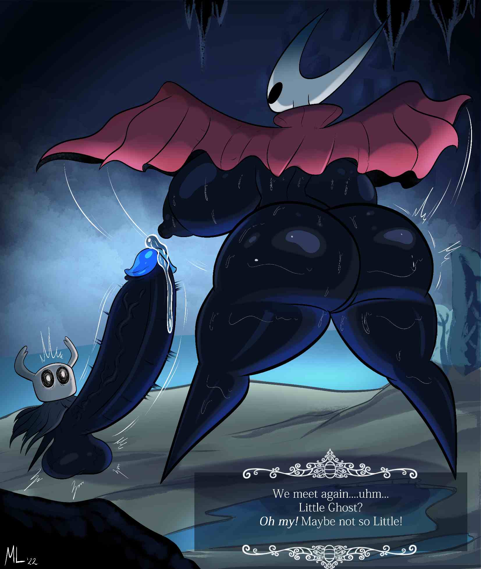 1boy, 1girls, ameizing lewds, anthro, areola, arthropod, ass, back boob, balls, big ass, big balls, big breasts, big butt, big penis, black areola, black body, black nipples, black skin, bodily fluids, breasts, breasts out, busty, cloak, clothing, dialogue, duo, ellipsis, english text, erection, exclamation point, exposed breasts, female, female penetrated, flashing, genital fluids, genitals, hi res, hips, hollow knight, hornet (hollow knight), huge ass, huge balls, huge breasts, huge butt, huge cock, huge hips, huge thighs, hyper, hyper genitalia, hyper penis, insect girl, insect humanoid, insects, large ass, large breasts, large butt, larger female, legs, male, male/female, mask, nipples, nude, penis, penis bigger than body, precum, question mark, sex, siblings, size difference, small but hung, smaller male, straight, sweat, sweaty ass, sweaty breasts, sweaty butt, team cherry, text, the knight (hollow knight), thick, thick ass, thick legs, thick thighs, thighs, vessel (species), video games, voluptuous, wide hips