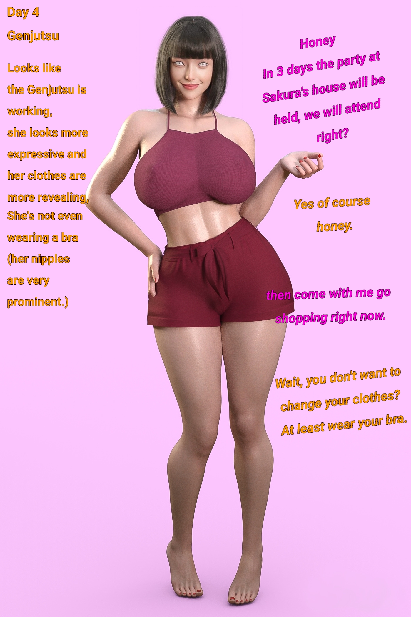 1girls, 3d, big breasts, bimbo, boruto: naruto next generations, breasts, busty, curvaceous, curvy, curvy body, curvy female, curvy figure, dragon wuu, english text, female, huge breasts, hyuuga hinata, large breasts, milf, naruto, naruto (series), personality change, text, uzumaki hinata, voluptuous