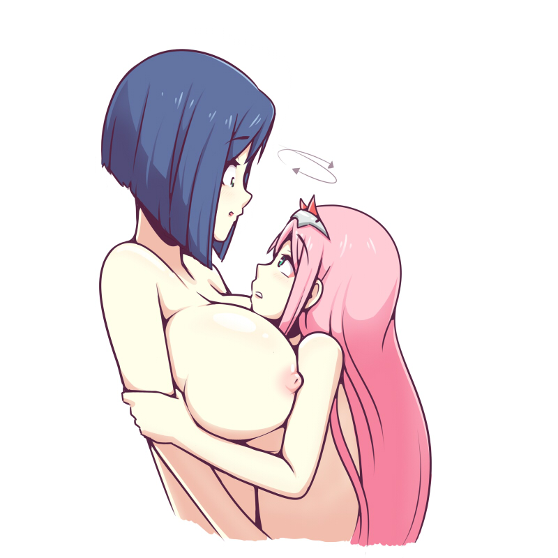 attribute_swap big_breasts breasts darling_in_the_franxx female female_only huge_breasts ichigo_(darling_in_the_franxx) inksgirls small_breasts smaller_female taller_female zero_two_(darling_in_the_franxx)