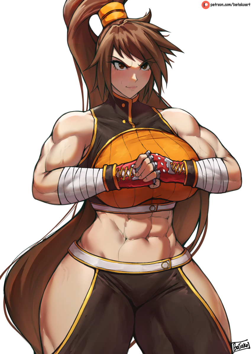 1girls 2022 abs batako big_breasts breasts brown_eyes brown_hair dnf_duel dungeon_and_fighter dungeon_fighter_online female female_focus fighter_(dungeon_and_fighter) hips long_hair looking_at_viewer matching_hair/eyes mommy muscle_mommy muscular muscular_arms muscular_female ponytail solo solo_female solo_focus striker_(dungeon_and_fighter) thick_thighs thighs thunder_thighs tomboy wide_hips