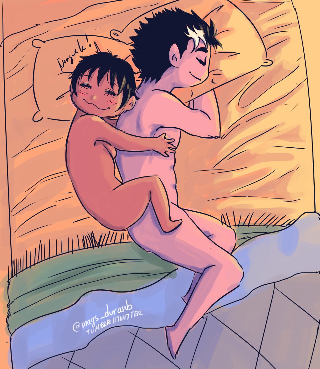 1boy 1girls berserk canon_couple casca completely_nude completely_nude_female female guts_(berserk) human interracial mags_duranb male nude spoon_position spooning wholesome