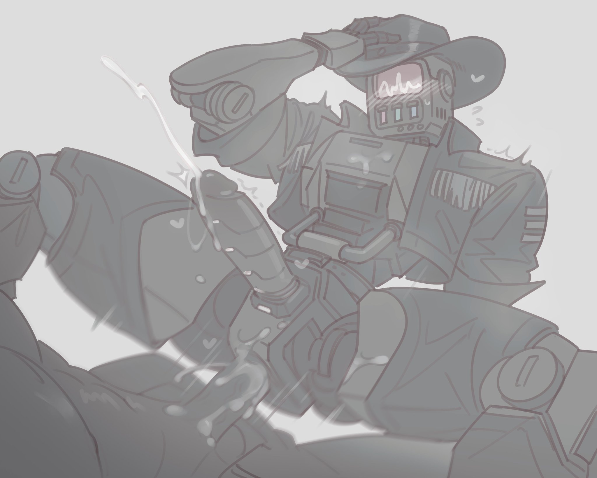 gay, male, male only, male/male, robot, screen face, tagme, trichromachine