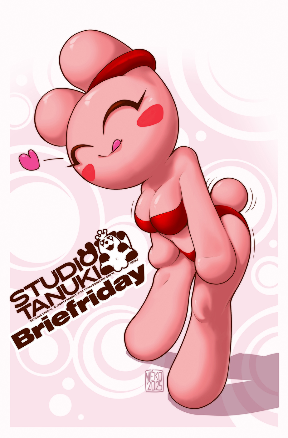 2025 anthro bikini breasts bunny_maloney bunny_maloney_meko candy_bunny clothing digital_drawing_(artwork) digital_media_(artwork) english_text female heart_symbol hi_res lagomorph leporid mammal official_art rabbit red_bikini red_clothing red_swimwear swimwear tagme tail tail_motion text two-piece_swimsuit