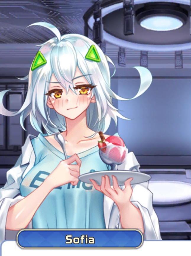 ice_cream orange_eyes project_qt slight_smile sofia_(project_qt) white_hair