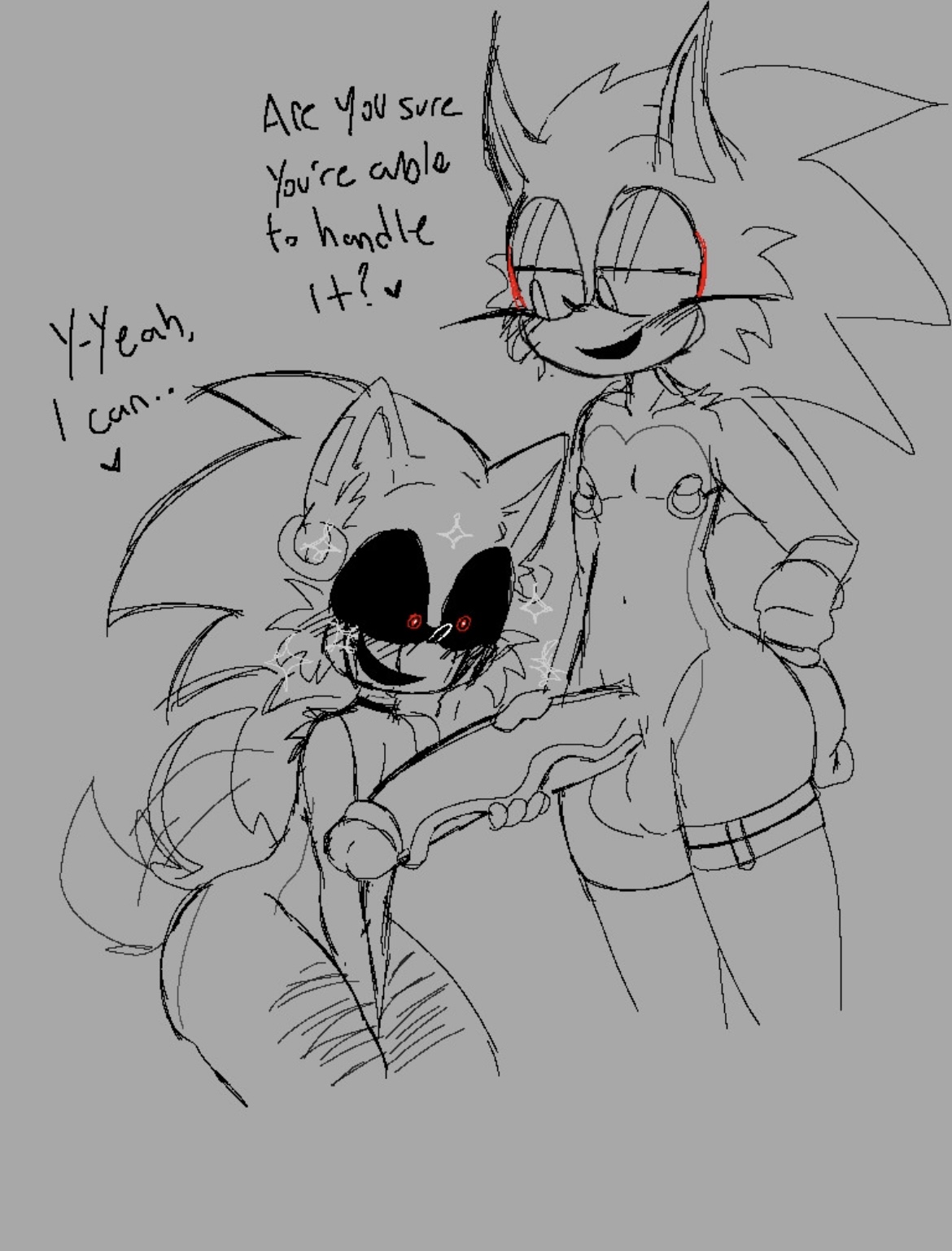 2boys, big penis, curse (sonic.exe), ear piercing, femboy, male, nipple piercing, nipples, penis, penis awe, piercing, rewrite (sonic.exe), sketch, sonic (series), sonic.exe, sonic.exe (series), tagme, wagging tail